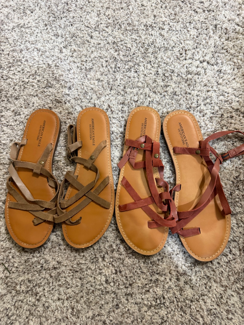 American Eagle Outfitters Women’s Wrap Sandals in Brown and Rust